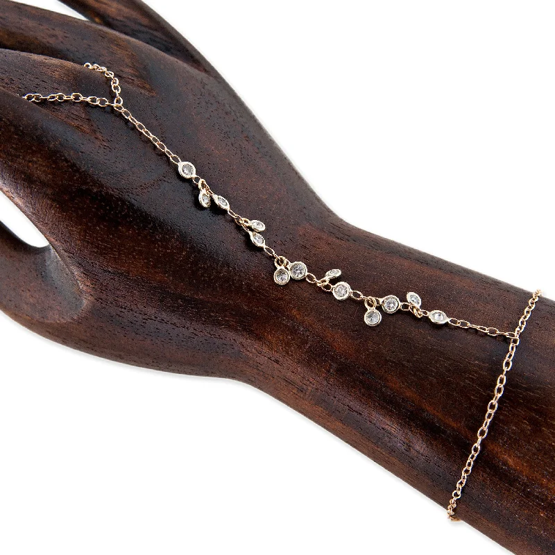 thick gold bracelets for women -DIAMOND SHAKER FINGER BRACELET