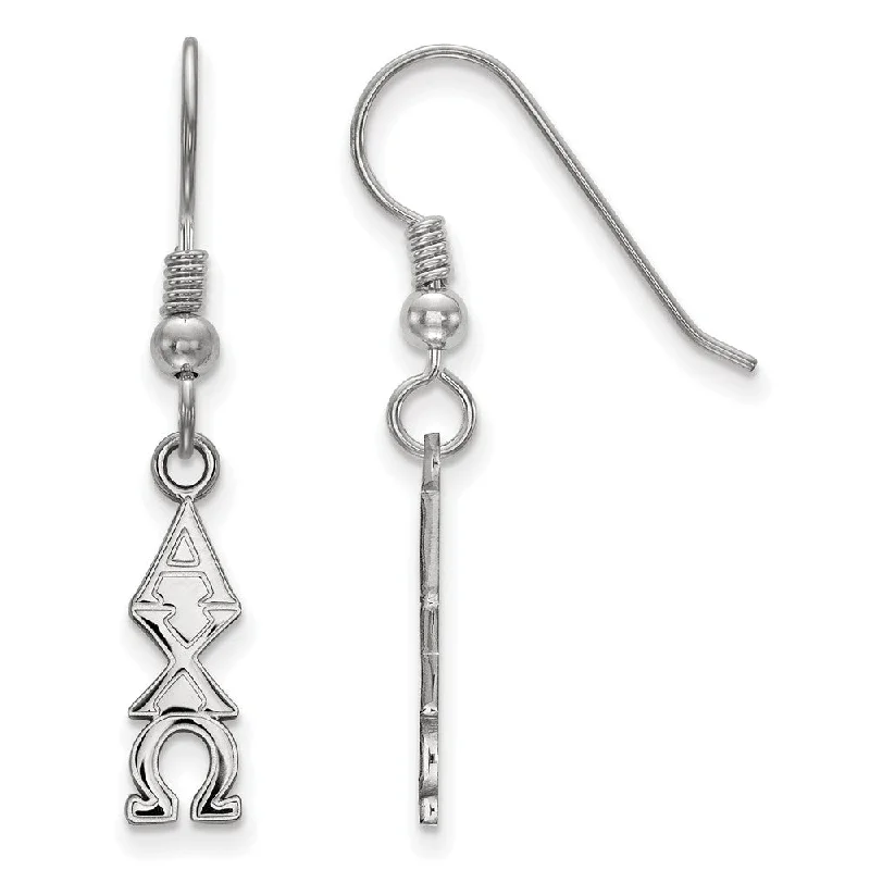 oversized statement earrings -Sterling Silver Alpha Chi Omega Small Dangle Earrings