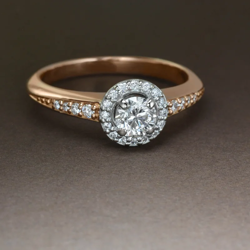 infinity engagement rings -Estate Rose Gold Engagement Ring