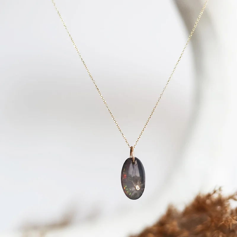 locket necklaces for women -LAYLA OPAL NECKLACE