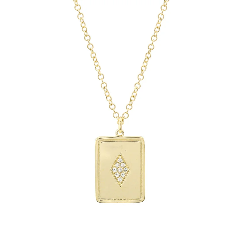 gold necklaces for women -WILLOW CARD SHAPE NECKLACE