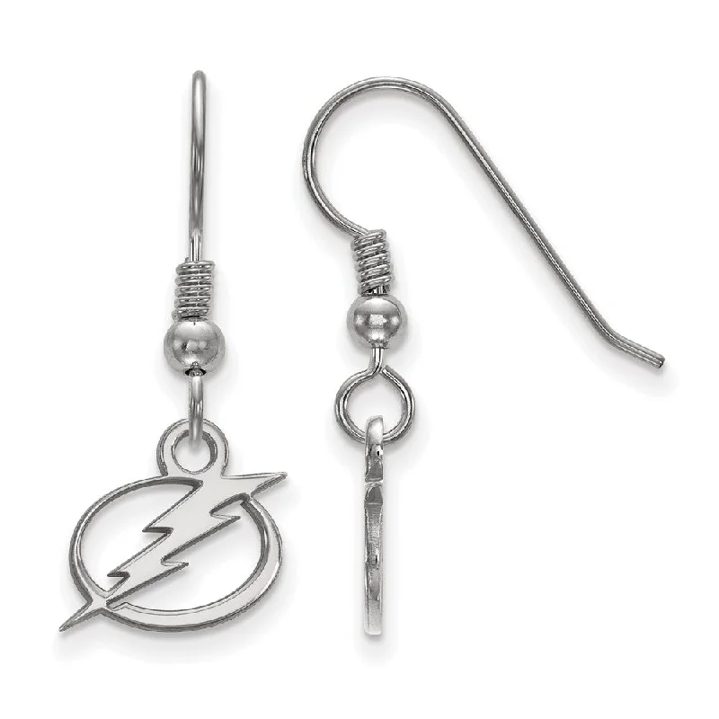 anniversary earrings for women -Sterling Silver NHL Tampa Bay Lightning XS Dangle Earrings