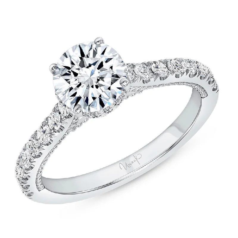 oval engagement rings -Uneek Us Collection Straight Round Engagement Ring