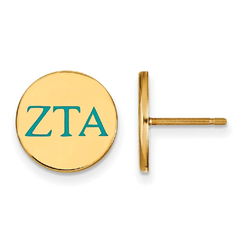 knotted earrings for women -14K Plated Silver & Enamel Zeta Tau Alpha Post Earrings