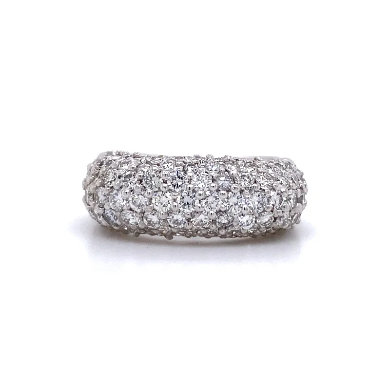 silver rings for women -Estate Pave Diamond Ring in White Gold