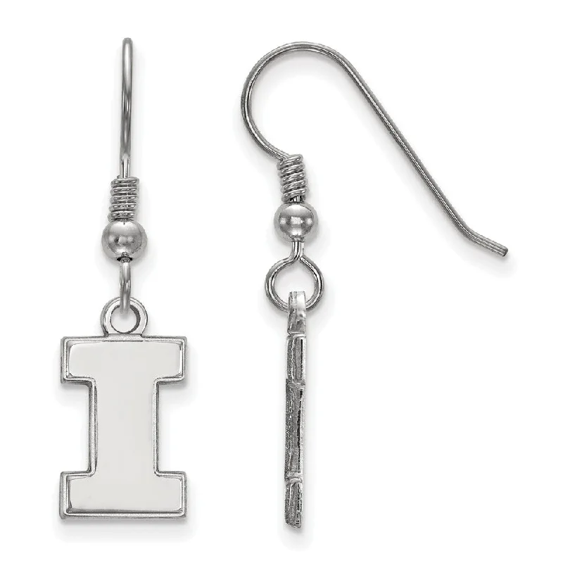 best everyday earrings for women -Sterling Silver University of Illinois Sm Initial I Dangle Earrings