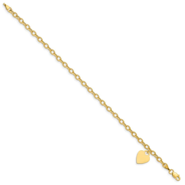 stylish bracelets for women -14k Dangle Heart Bracelet