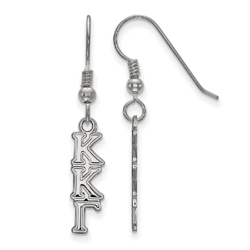 two-tone earrings for women -Sterling Silver Kappa Kappa Gamma XS Dangle Earrings