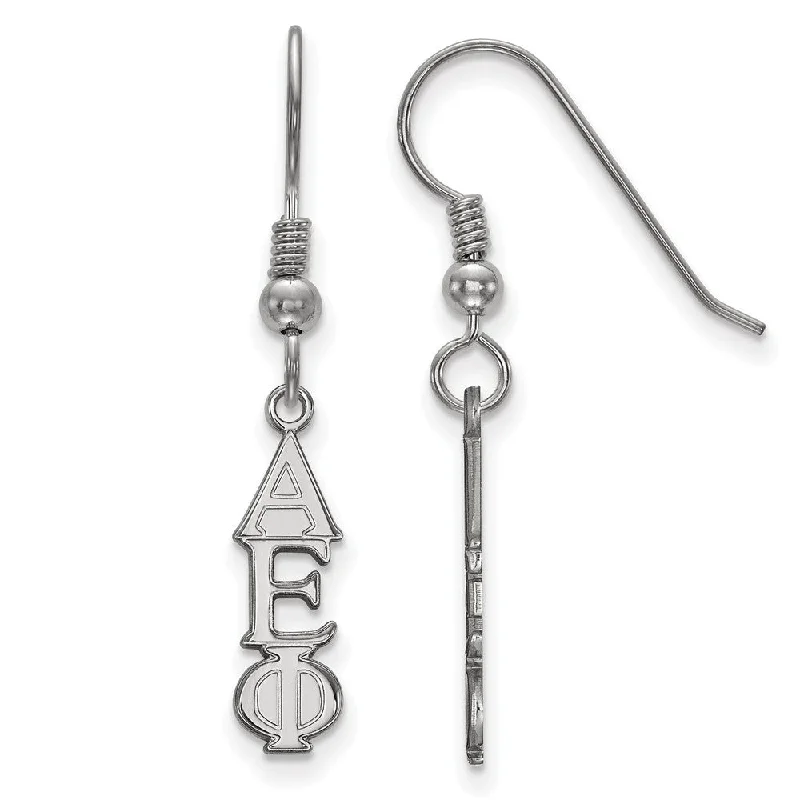 celestial earrings for women -Sterling Silver Small Alpha Epsilon Phi Dangle Earrings