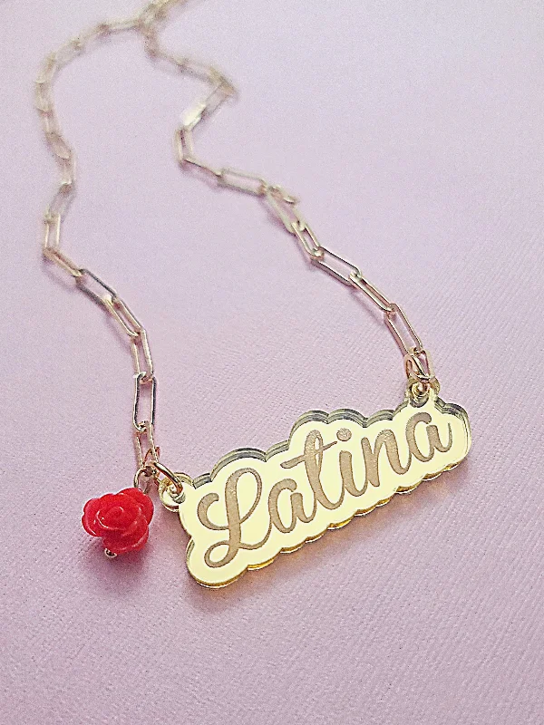 crystal necklaces for women -Latina Paperclip Necklace