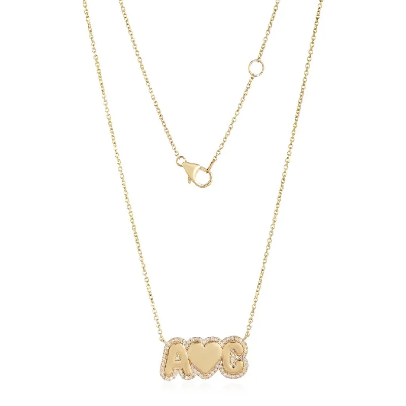 cubic zirconia necklaces for women -WE GO TOGETHER  INITIAL NECKLACE