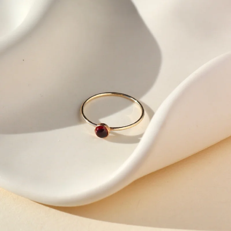 boho rings for women -Red Garnet Ring