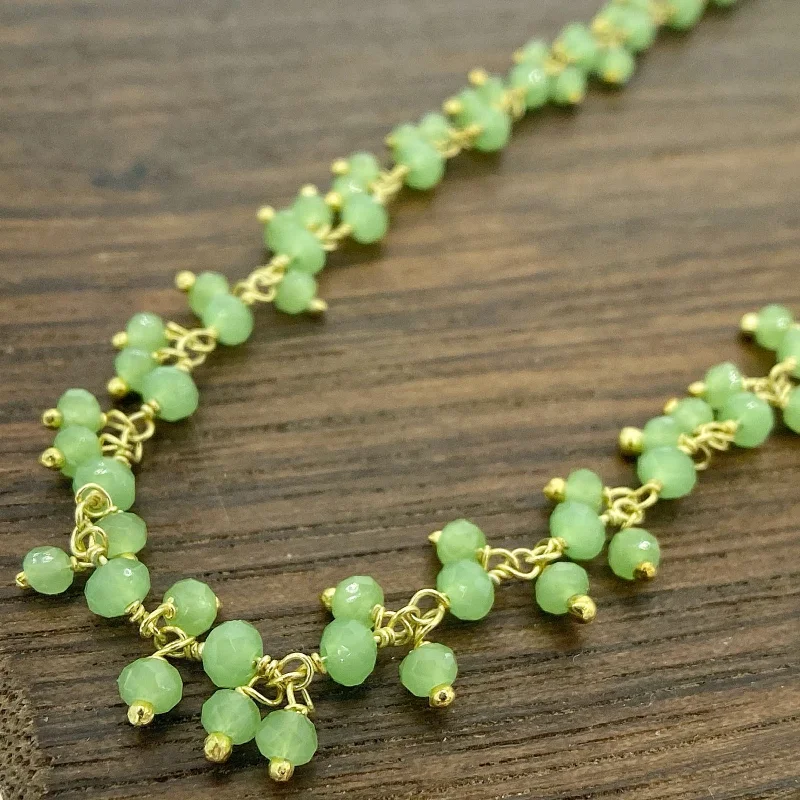 high-end necklaces for women -Peridot Gemstone Charm Choker Necklace