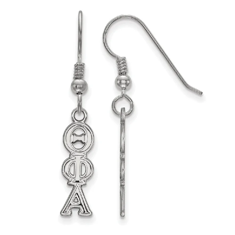 textured earrings for women -Sterling Silver Theta Phi Alpha Dangle Small Earrings