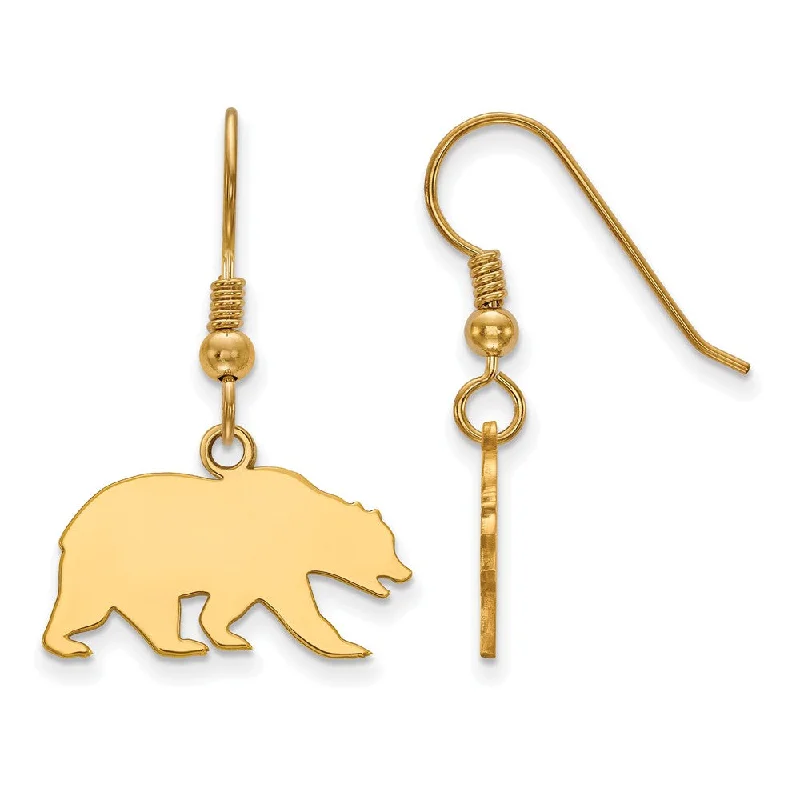 thick gold earrings for women -14k Gold Plated Silver U of California Berkeley Dangle Earrings