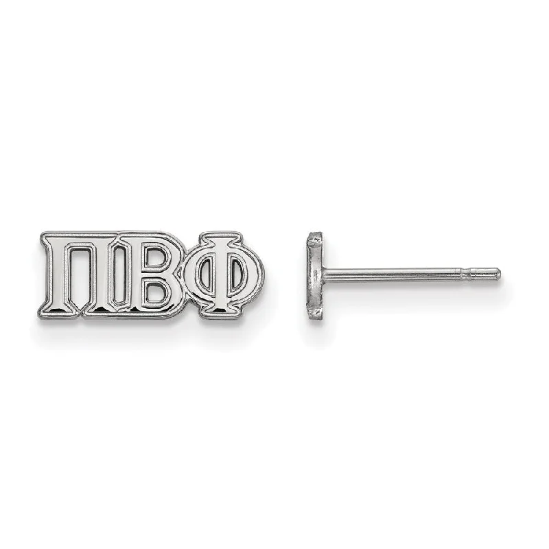 bold fashion earrings for women -Sterling Silver Pi Beta Phi XS Greek Letters Post Earrings