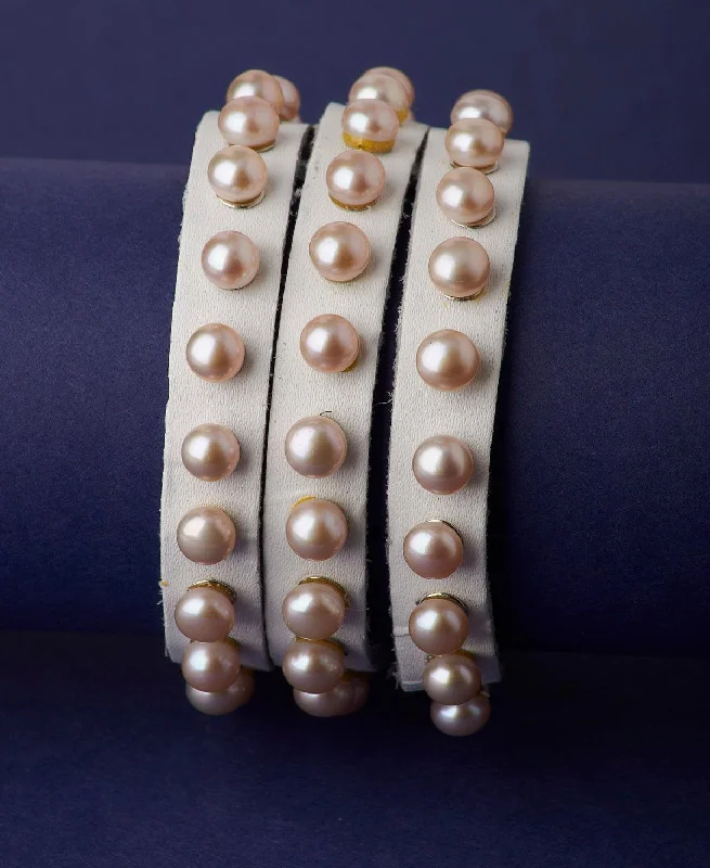 rose gold bracelets for women -Fashionable Real Pearl Band Bracelet