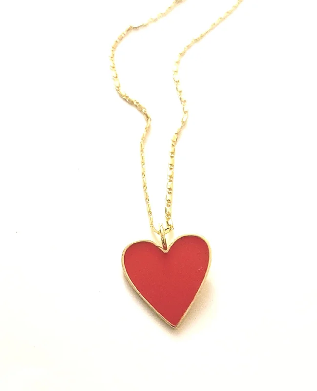 modern necklaces for women -Te Amo Heart Charm Necklace