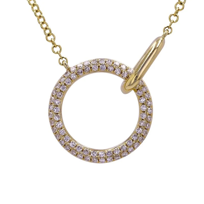 gemstone necklaces for women -ADDISON DIAMOND OPEN CIRCLE NECKLACE