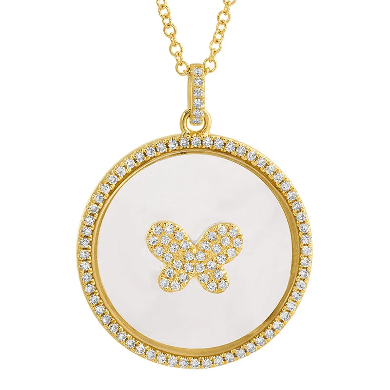 chunky necklaces for women -CARSON BUTTERFLY DISC NECKLACE