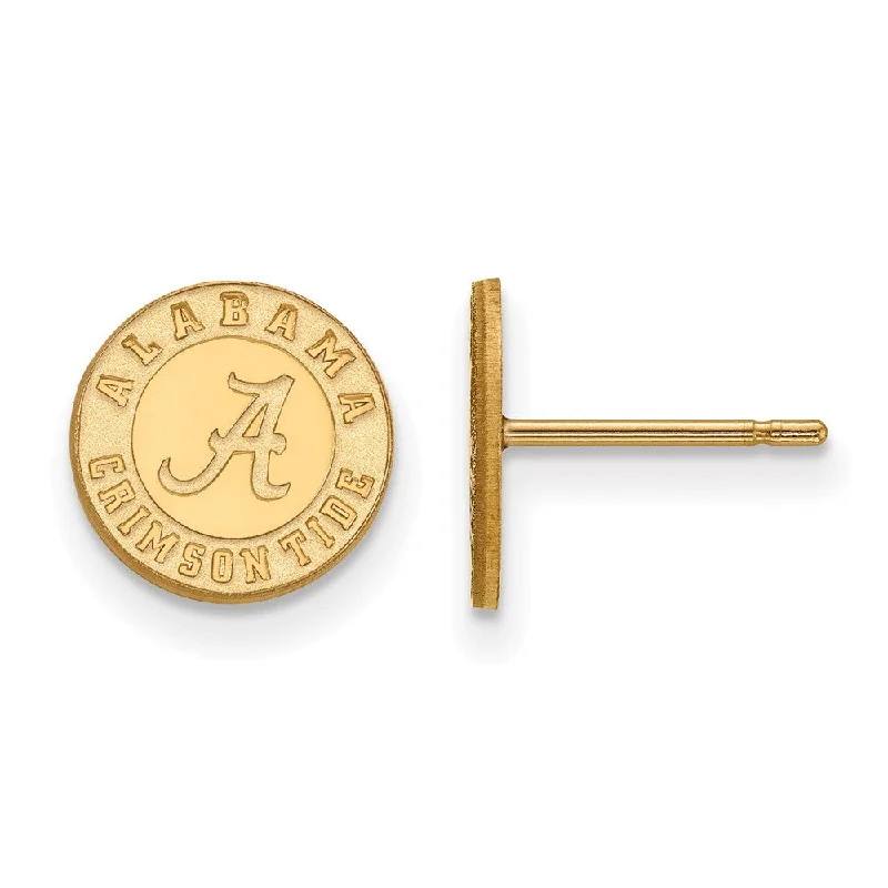 engraved earrings for women -14k Gold Plated Silver Univ. of Alabama XS Post Earrings