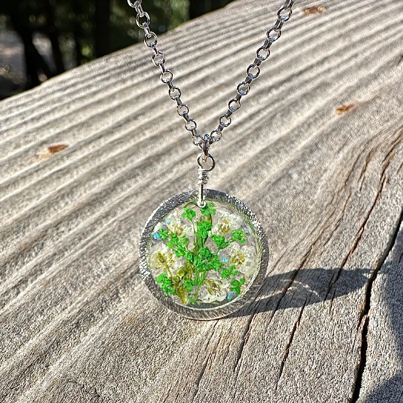 handcrafted necklaces for women -Green Botanical Garden Necklace - BG 206