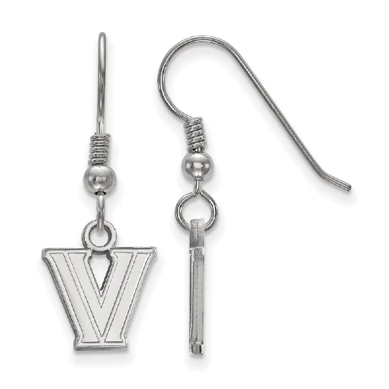 romantic earrings for women -Sterling Silver Villanova University XS (Tiny) Dangle Earrings