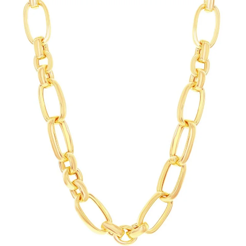 heart-shaped necklaces for women -Bella Moda Unisex Necklace - 14K Gold Overlay Large Link Lobster Clasp | BML-4093