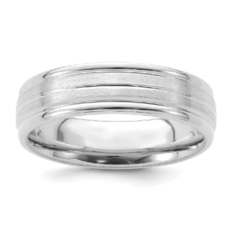 sun rings for women -6mm 14K White or Yellow Gold Light Wgt Grooved Edge Comfort Fit Band