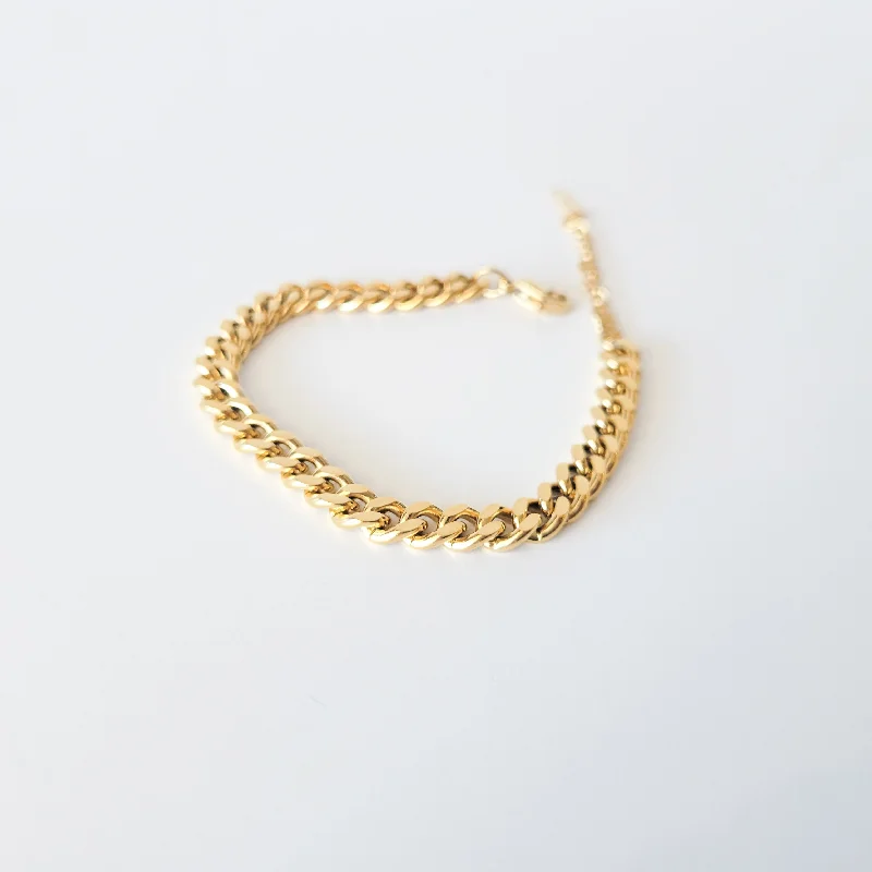 rose gold bracelets for women -Cuban Chain Bracelet