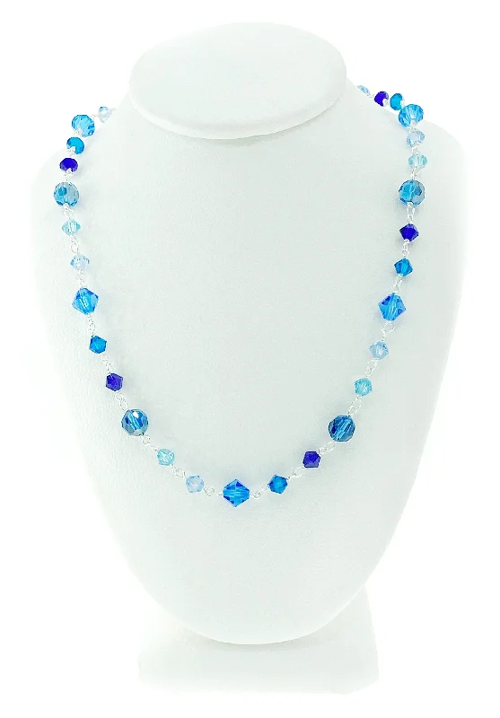 statement necklaces for women -Sea of Blue Crystal Necklace