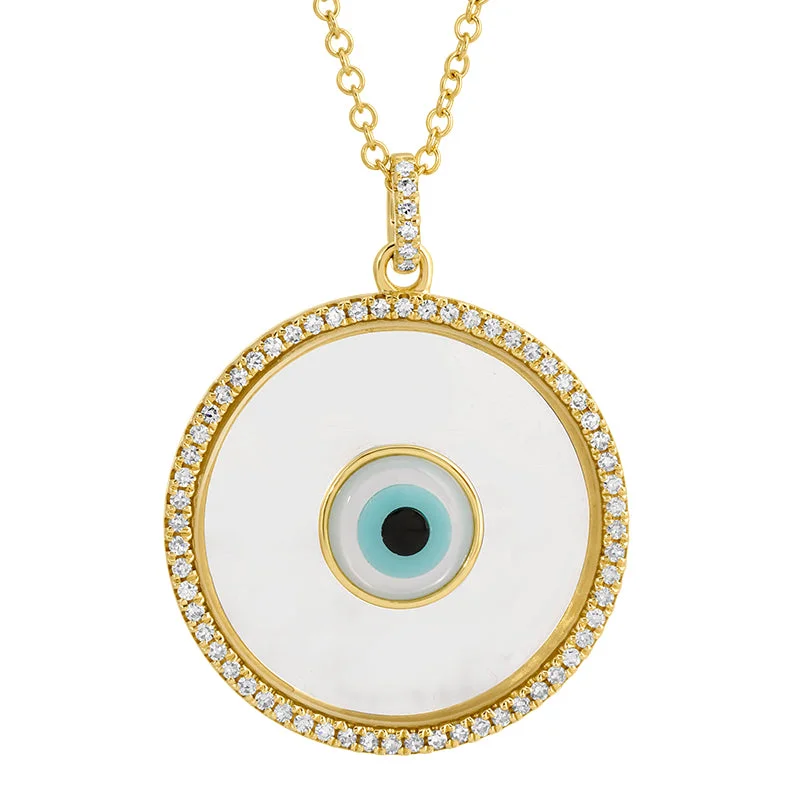 black onyx necklaces for women -SAMARA EVIL EYE DISC NECKLACE