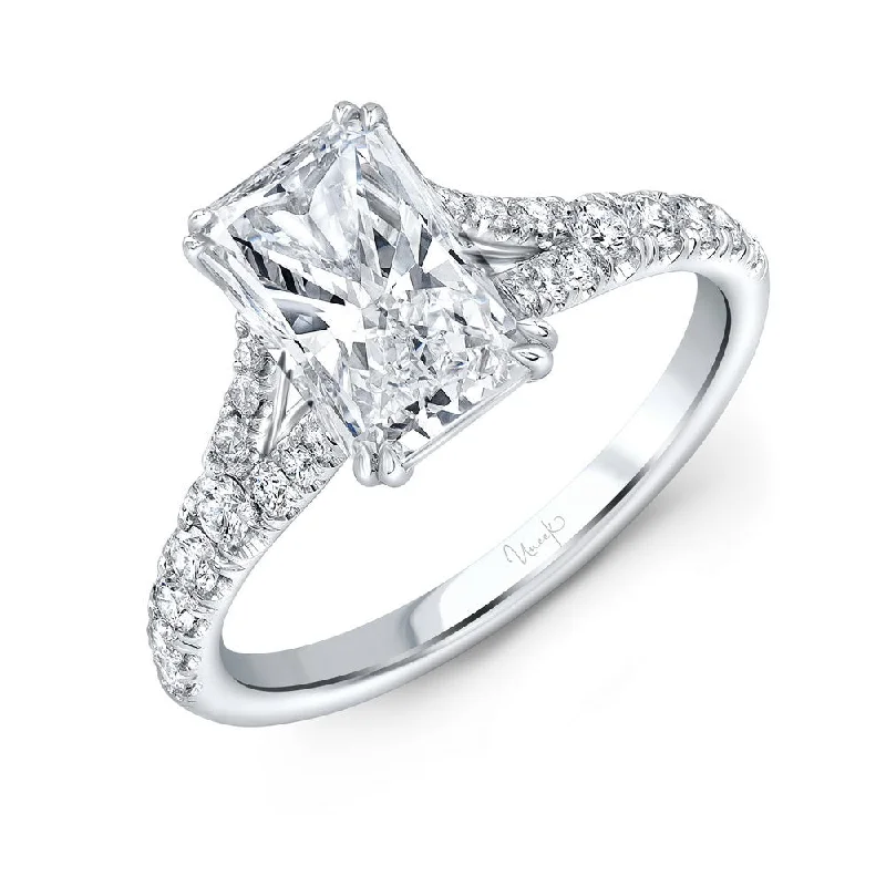 double band engagement rings -Uneek Signature Collection Split Radiant Diamond Engagement Ring