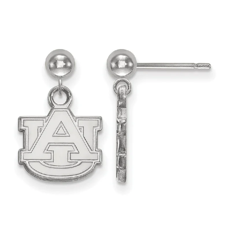 geometric earrings for women -Sterling Silver Auburn University Ball Dangle Earrings