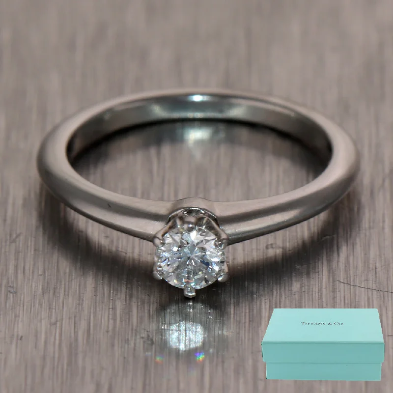 delicate engagement rings -Tiffany & Co. Platinum 0.30ct Diamond Engagement Ring