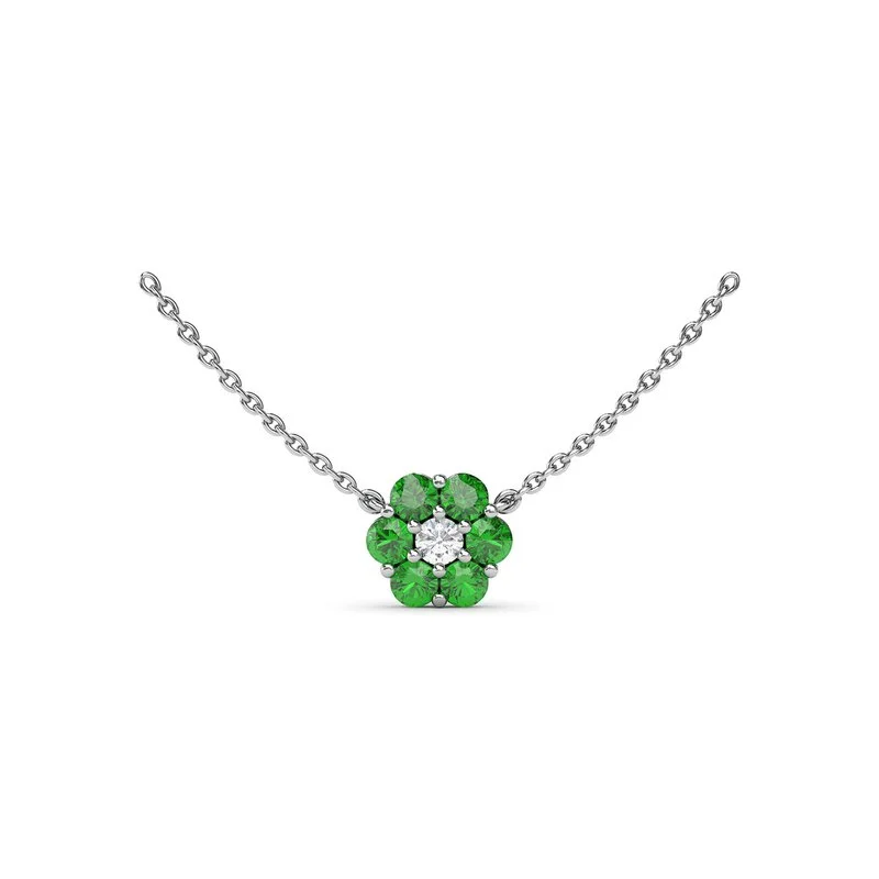 boho necklaces for women -Magnolia Emerald and Diamond Necklace N5032E