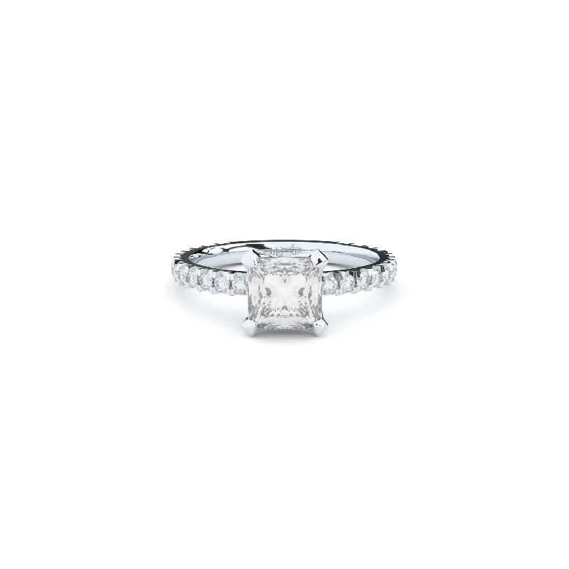 twisted engagement rings -Tiny Clash Princess Engagement 14K Whitegold Ring w. 1.40ct Lab-Grown Diamonds