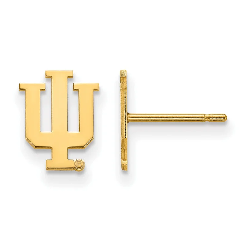 designer earrings for women -10k Yellow Gold Indiana University XS (Tiny) Post Earrings