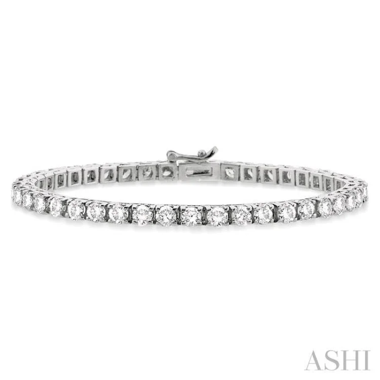 crystal teardrop bracelets for women -9 Ctw Square Shape Round Cut Diamond Tennis Bracelet in 14K White gold