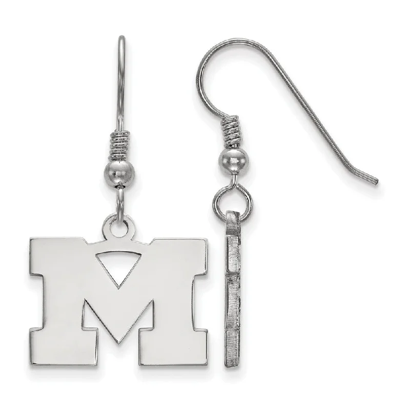 personalized earrings for women -Sterling Silver Michigan (Univ of) Small Dangle Earrings