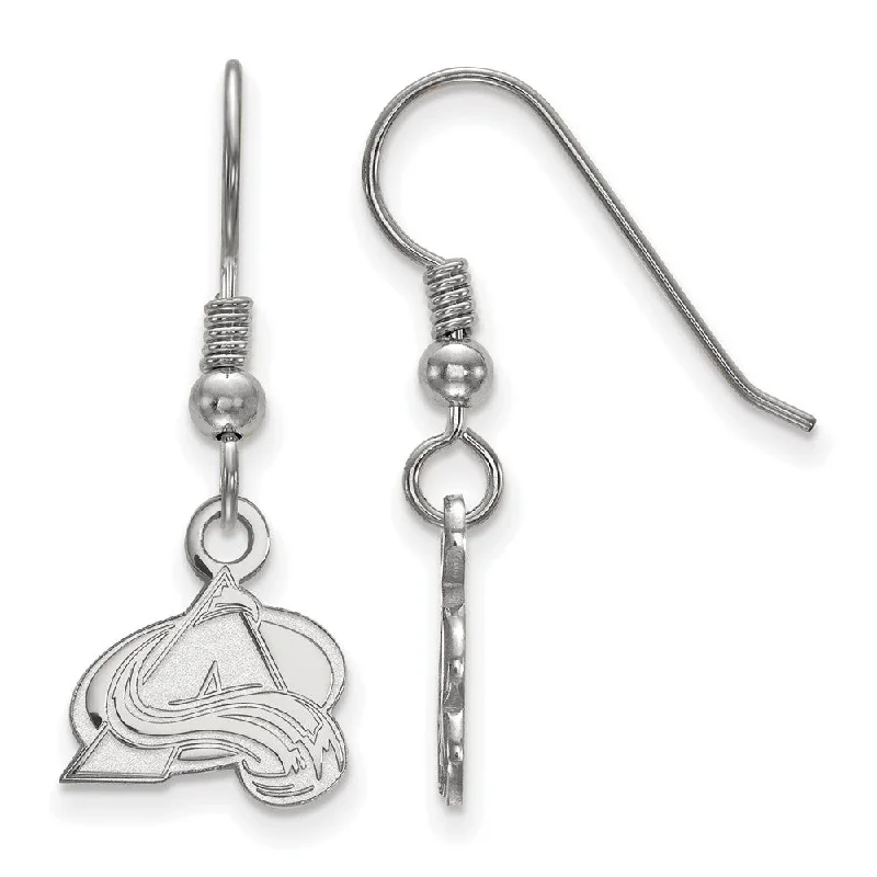 classic solitaire earrings for women -Sterling Silver NHL Colorado Avalanche XS Dangle Earrings