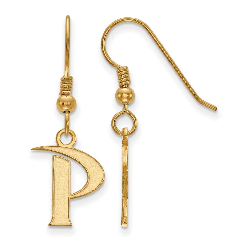 stylish gold earrings for women -14k Gold Plated Silver Pepperdine University Dangle Earrings