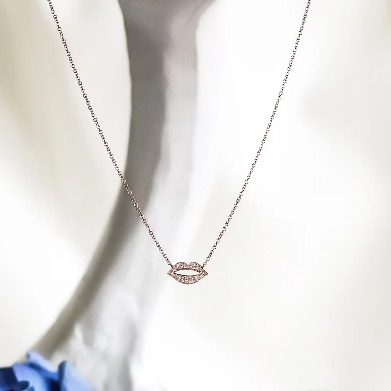 multi-stone necklaces for women -MAYA ROSE GOLD LIP NECKLACE