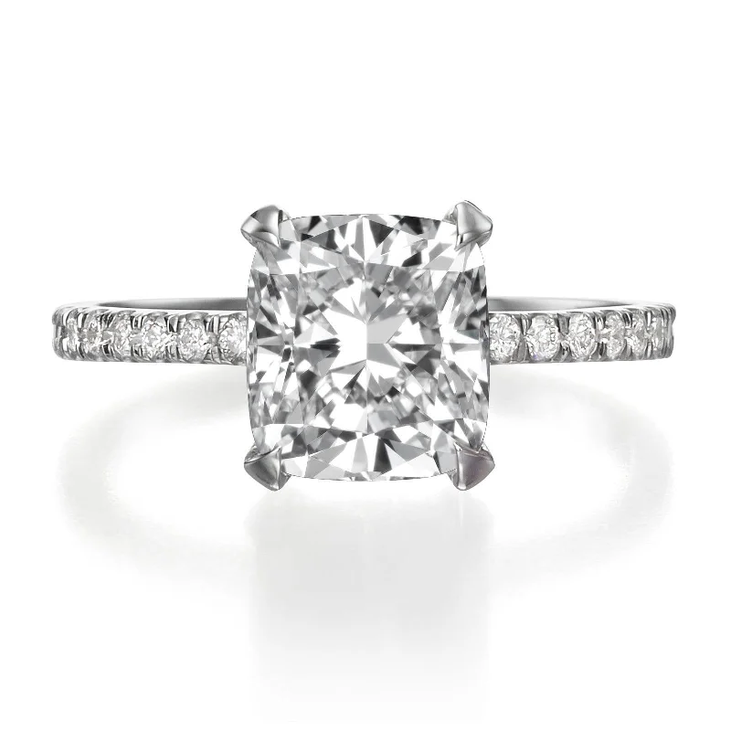 infinity engagement rings -2.61 ct Cushion Cut Diamond Engagement Ring