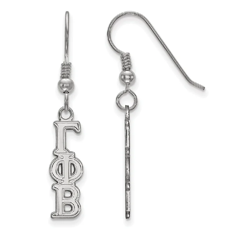 geometric earrings for women -Sterling Silver Gamma Phi Beta XS Dangle Earrings