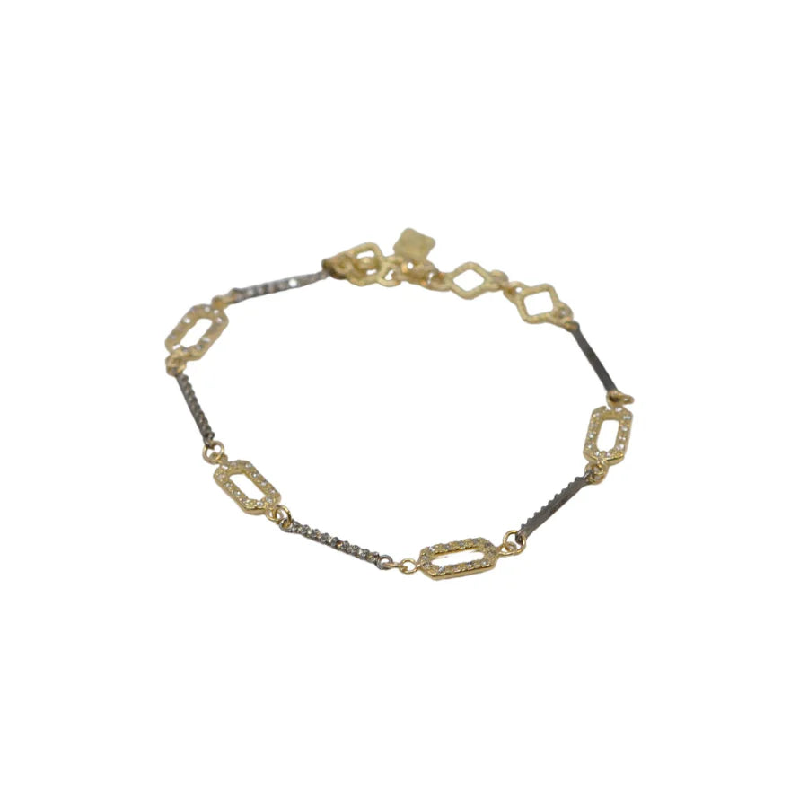 tiny layering bracelets for women -Gold Diamond Paperclip Bracelet