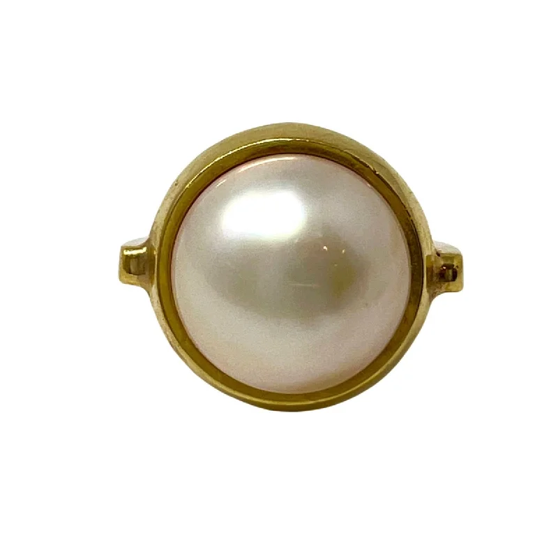 modern rings for women -Cellino 18K Gold Ring with Mabe Pearl