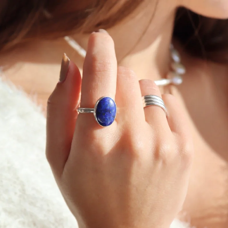 promise rings for women -Twilight Ring with Lapis Lazuli