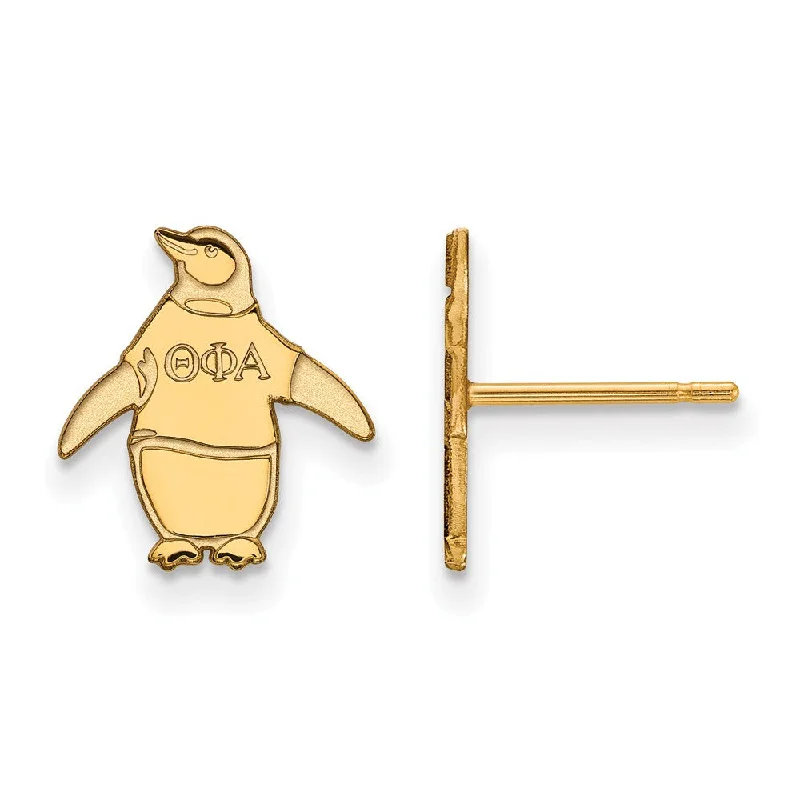 two-tone earrings for women -14K Plated Silver Theta Phi Alpha XS Post Earrings