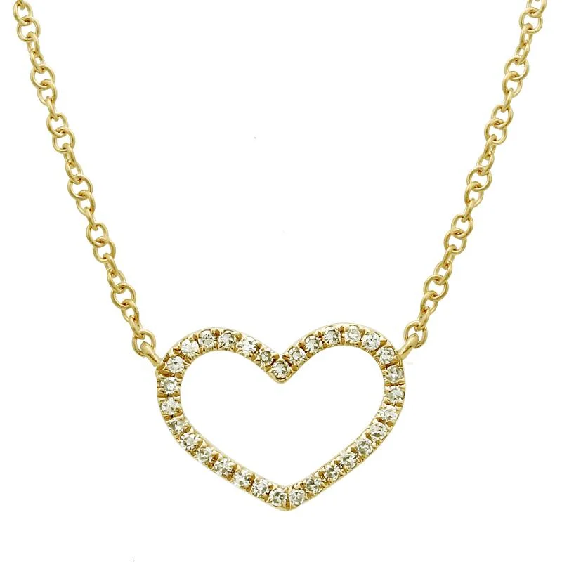 personalized necklaces for women -LIBBY OPEN HEART DIAMOND NECKLACE